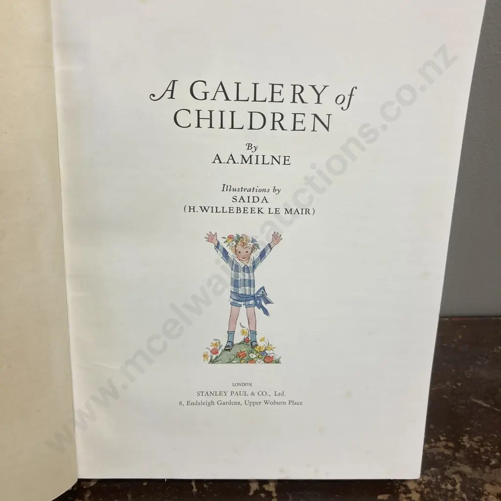 A.A. MILNE's A Gallery of Children,1925 First Edition, Hardcover. Stanley Paul & Co Ltd Image 1++